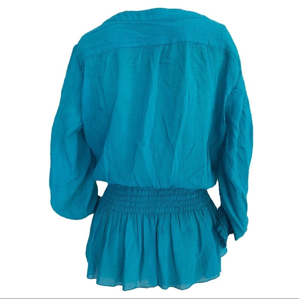 Teal Long Sleeve Blouse - Picture 5 of 5